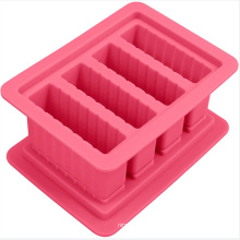 Hot selling New arrival Large 4 cavity rectangular silicone tray mold for butter soap energy bar muffin brownie, butter dish